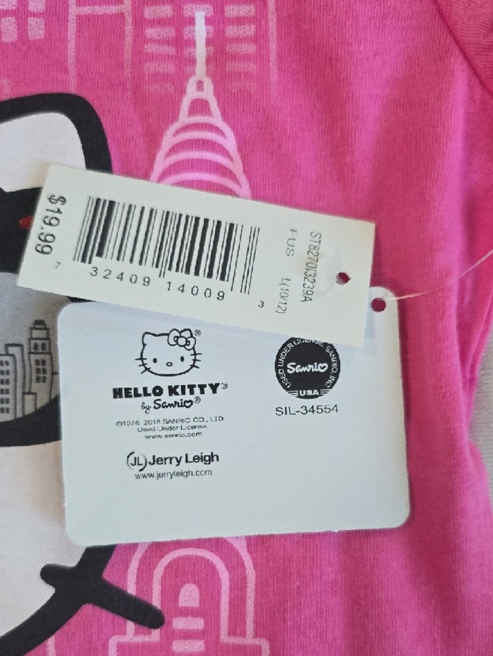 Hello Kitty Pink New York Glitter Graphic Tee For Girls, NWT, Sizes XS, M, or L. - Picture 9 of 13